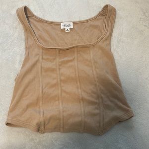 tan crop top corset style